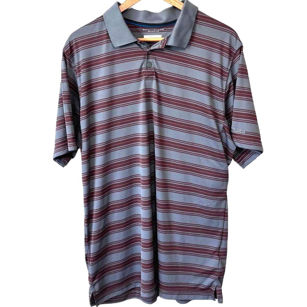 Columbia Polo Men's XL Omni-Shade UPF Sun Protection Golf Shirt Blue Brown